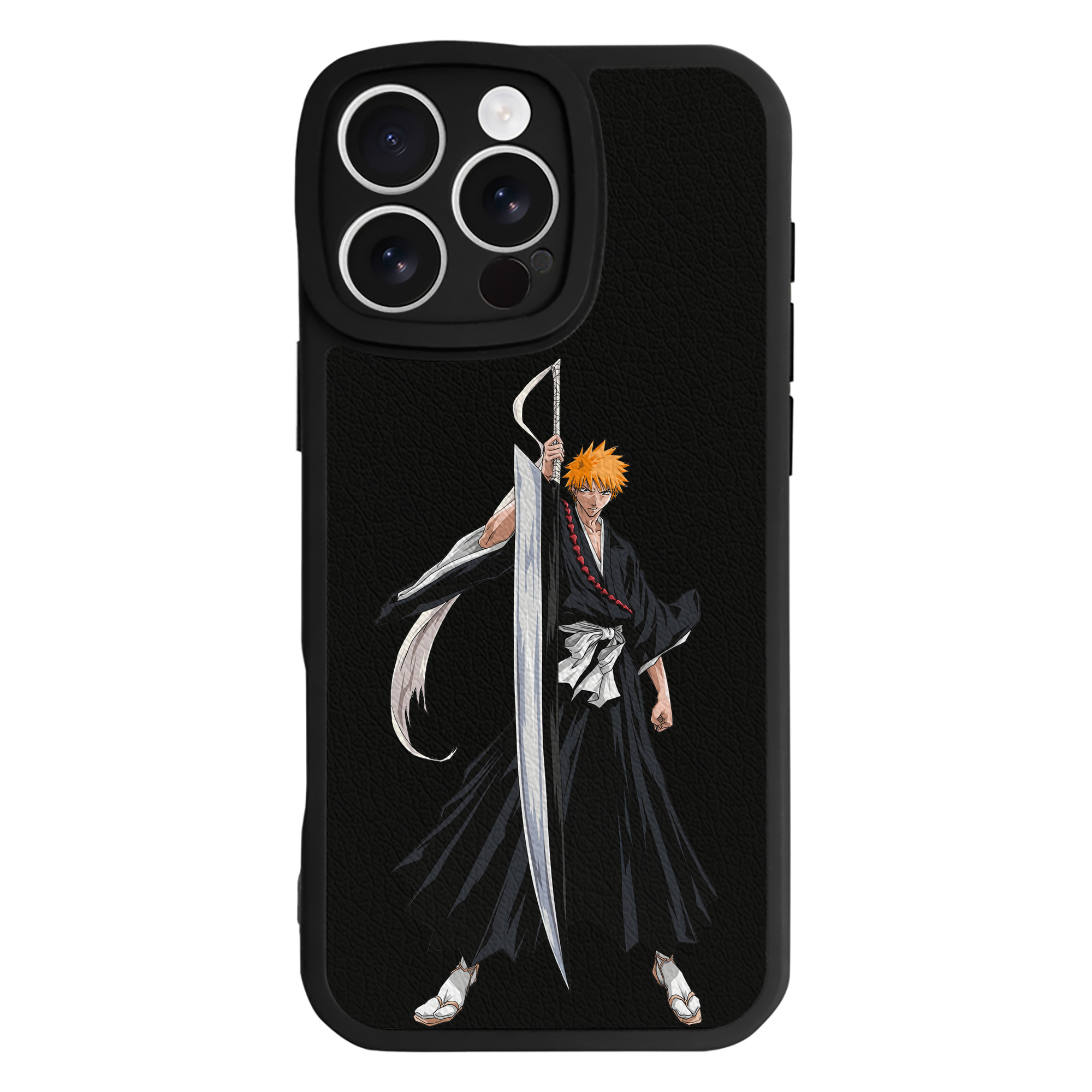 ブリーチ 黒崎一護（くろさき いちご）BLEACH Kurosaki Ichigo 【iPhone 16シリーズ対応】シリコンスマホケース（レザー調） 材質：シリコン